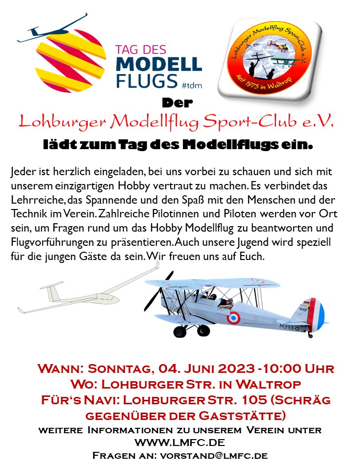 Plakat Tag des Modellflugs