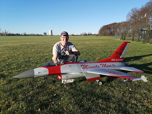 Erstflug Maiden F-16 JetLegend 1/6 am 16.Feb.2019 LMFC Waltrop, Dr.Düsentrieb